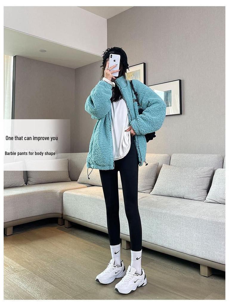 Lambskin Winter Leggings for Women - Velvet-Enhanced, Slimming Fit