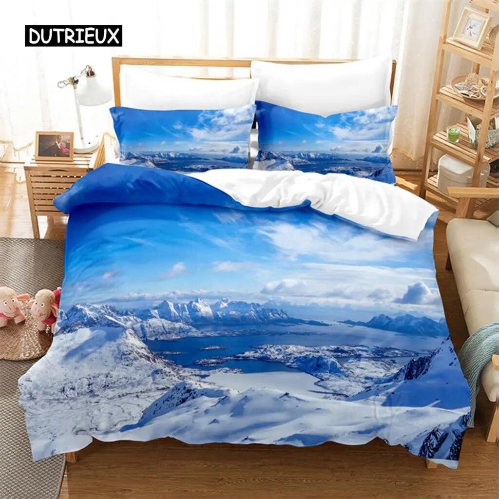 Natural Scenery Queen Bedding Set Duvet Cover Set Bedding Digital Printing Bed Linen King Size Duvet Cover Set Bedding Set Three Piece Set
