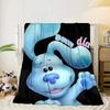 Cartoon Blue dog Blanket Flannel Blanket for bed, sofa, Camping, Hiking, Picnic Essentials, gift for family Fan gifts