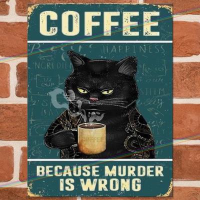 COFFEE MURDER Funny Metal Signs Man Cave Mancave Shed Garage Retro Tin Sign UKAluminum