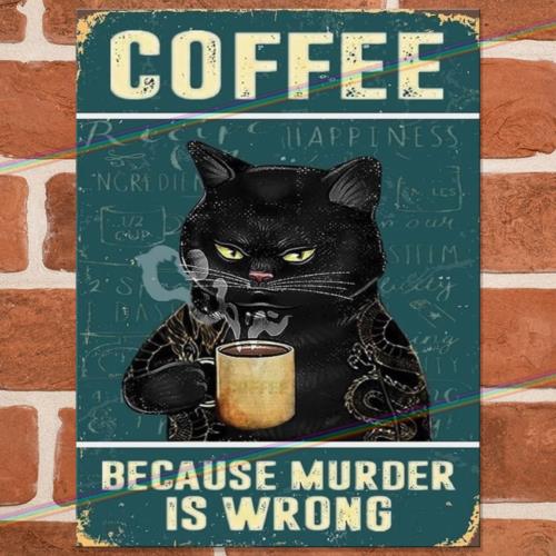 

COFFEE MURDER Funny Metal Signs Man Cave Mancave Shed Garage Retro Tin Sign UKAluminum 20x30cm（7.8x11.8inch）