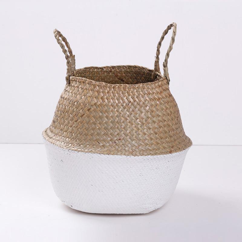 

Складная корзина плетеные корзины для хранения с ручкой для белья игрушек мелочей органайзер ротанговые цветочные горшки контейнер принадлежности для хранения A2