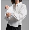 French-style foreign-style shirt, top, versatile and thin, casual and irregular design, long-sleeved shirt, small shirt, loose new.