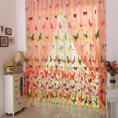 Tüll Durchsichtiger Vorhang Schmetterlingsgarn Tüllvorhang Schmetterlingsdruck Fensterabdeckung 200cm X 100cm