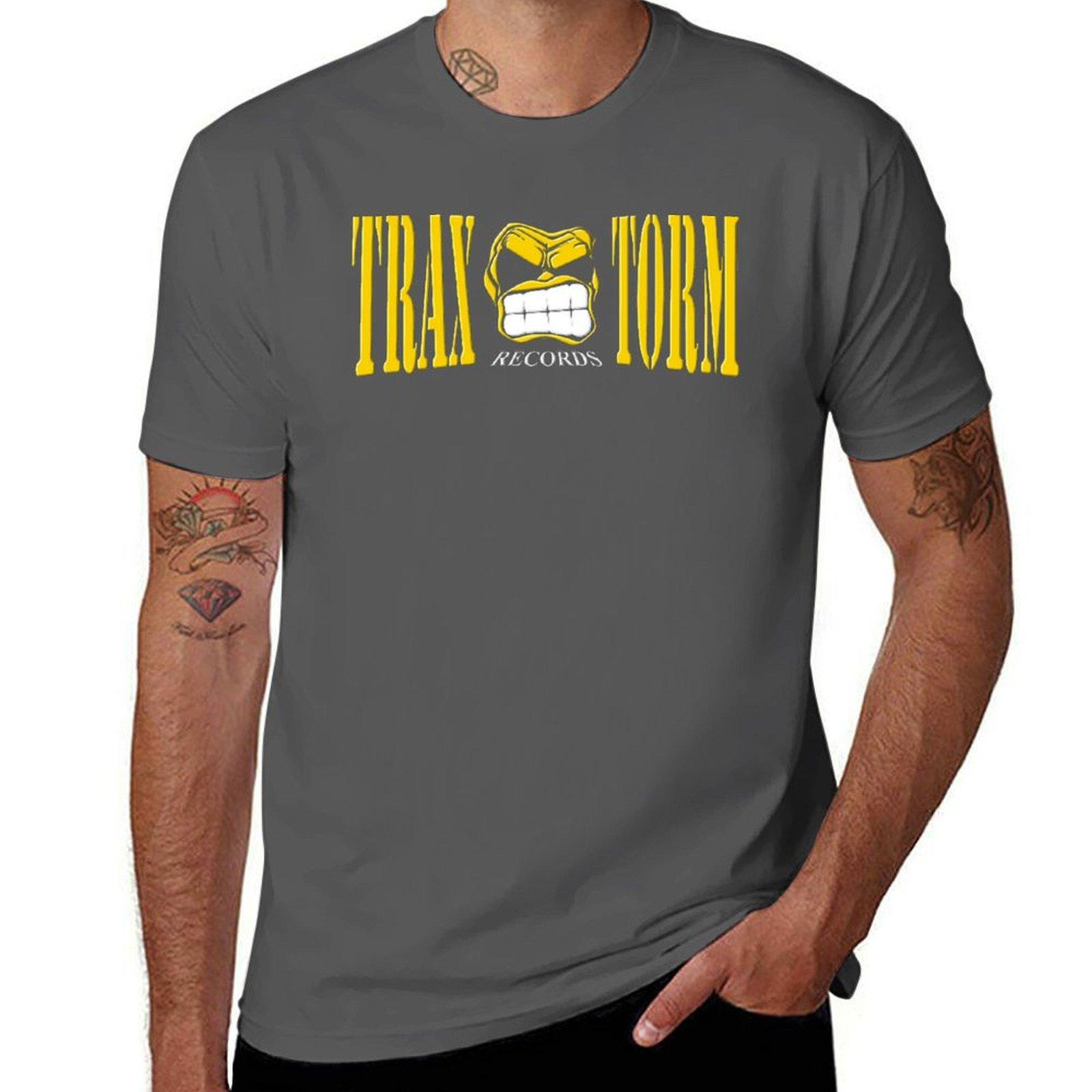 

Traxtorm Records T-Shirt summer clothes blacks funnys vintage clothes t shirts men XL