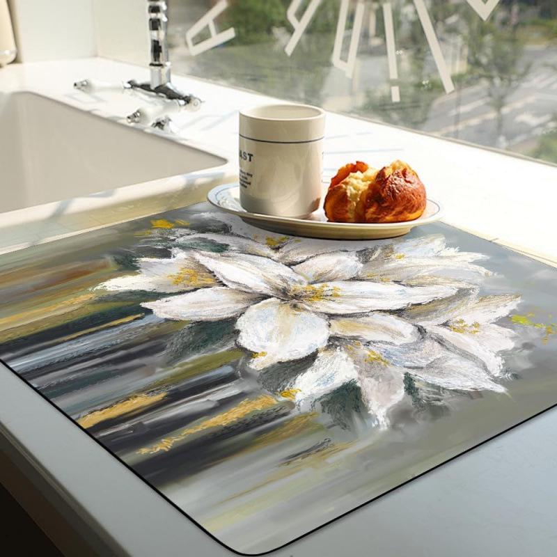 

Retro Floral Waterproof Mat for Coffee Table, Refrigerator, or Washing Machine 30x45 cm цветочный