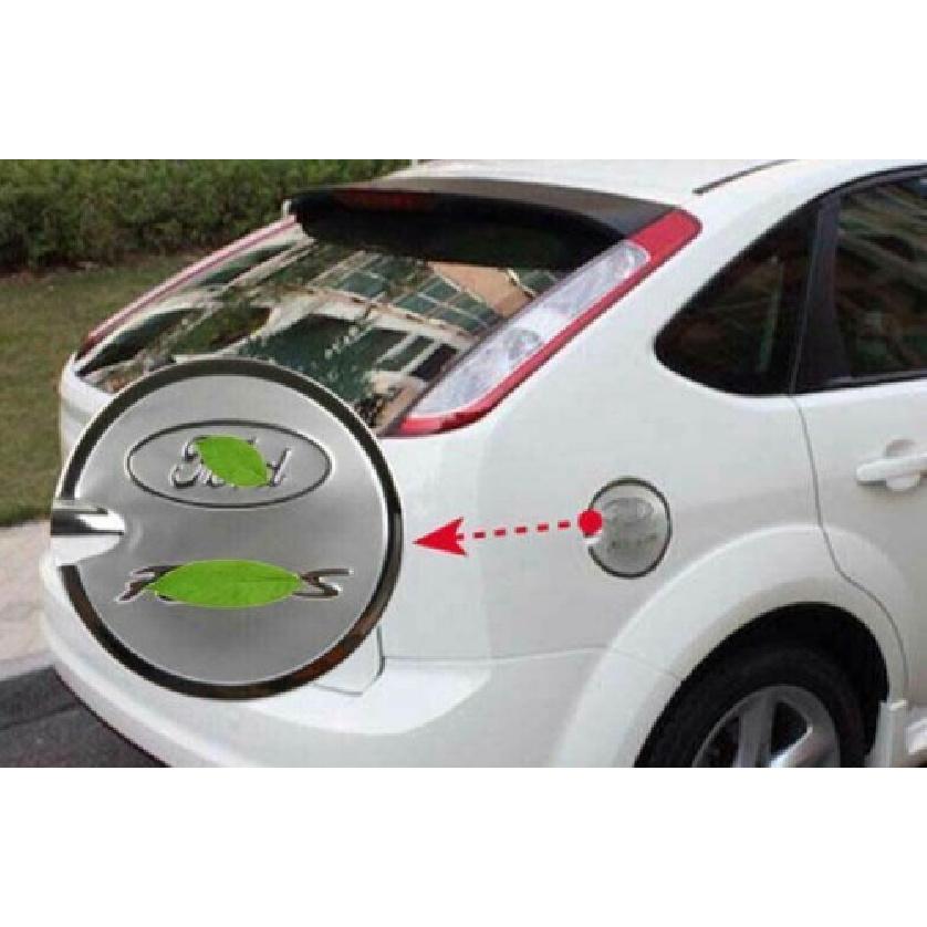 For Ford Focus Sedan 2012-18 Silver Steel Fuel Tank Cap Oil Gas Cover Trim 1PCS