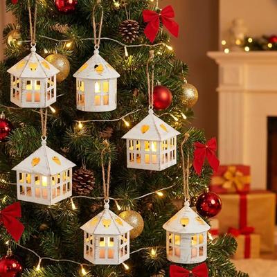 TRIROCKS Small Metal Candle Lantern Vintage Hanging House Tealight Lantern 10cm Tall Decorative Candle Tealight Holder for Table/Valentine's Day/Patio