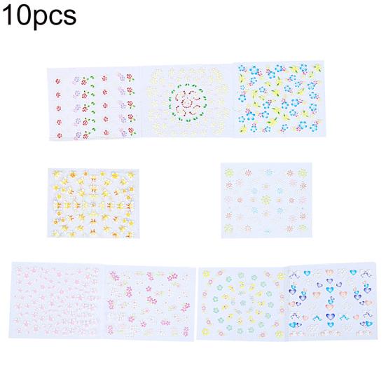 10 ks 3D samolepky pro přenos na nehty DIY květinové obtisky Tipy na manikúru Dekorace