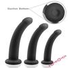 Black Butt Dildo Plug with Sucker Mount 4 Sizes for Gay Female