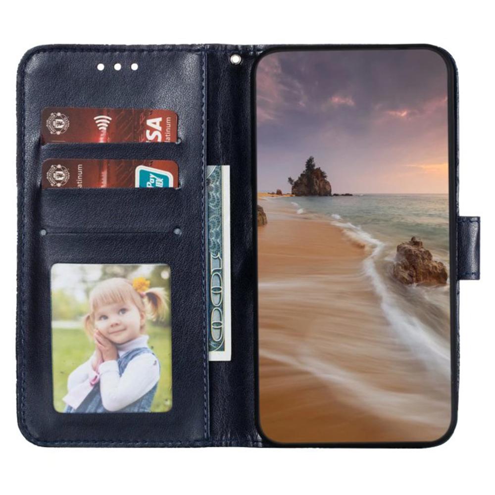Priekš Motorola Moto G34 5G Maciņš Mežģīņu Ziedi PU Āda Atlokāms Maks Telefona Vāciņš