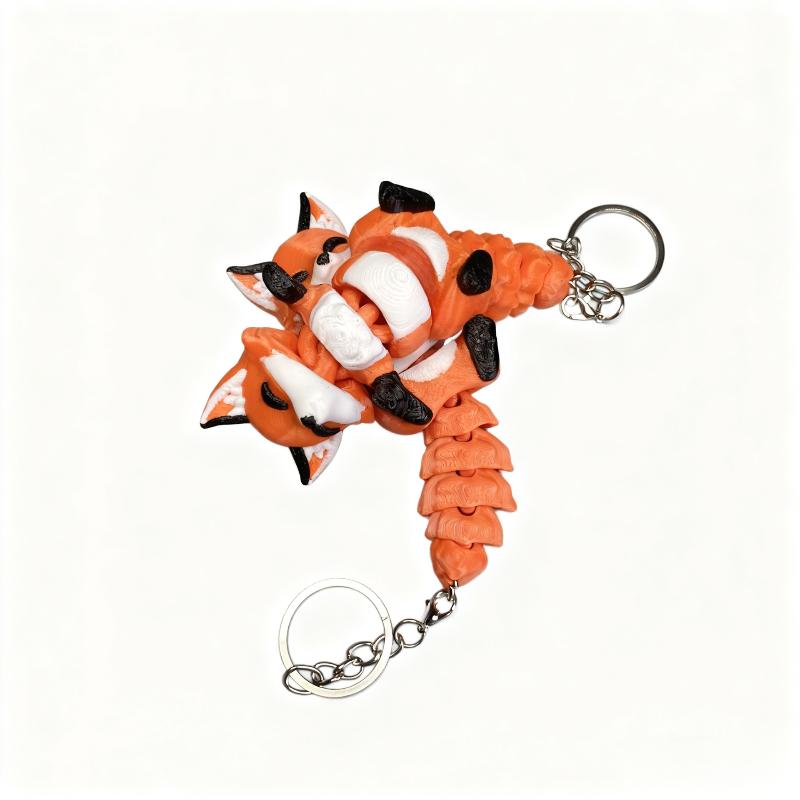 

3D Printed Articulated Fox Pendant Hanging Decoration Indoor Car Decor Pendant Backpack Keychain Birthday Wedding Party Gif помаранчевий