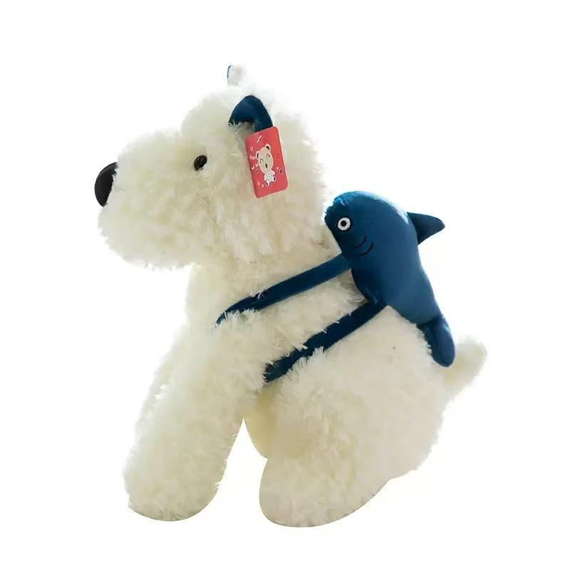 Cute Whale West Highland Doll Party Scarf Puppy Doll Sleeping Pillow Birthday Gift Plush Toy
