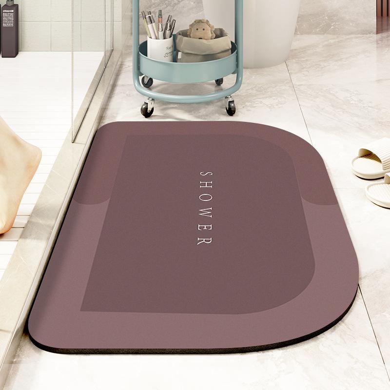 Absorbent Mat Toilet Door Non-slip Mat Quick Drying Soft Diatom Mud Toilet Bathroom Floor Mat Oval