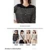 Striped long-sleeve knit top for women, 2026 spring and autumn new style, short Korean version, loose casual inner sweater
