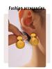 18k Gold Plated Geometric Patchwork Shell Stud Earrings - European & American Style for Women