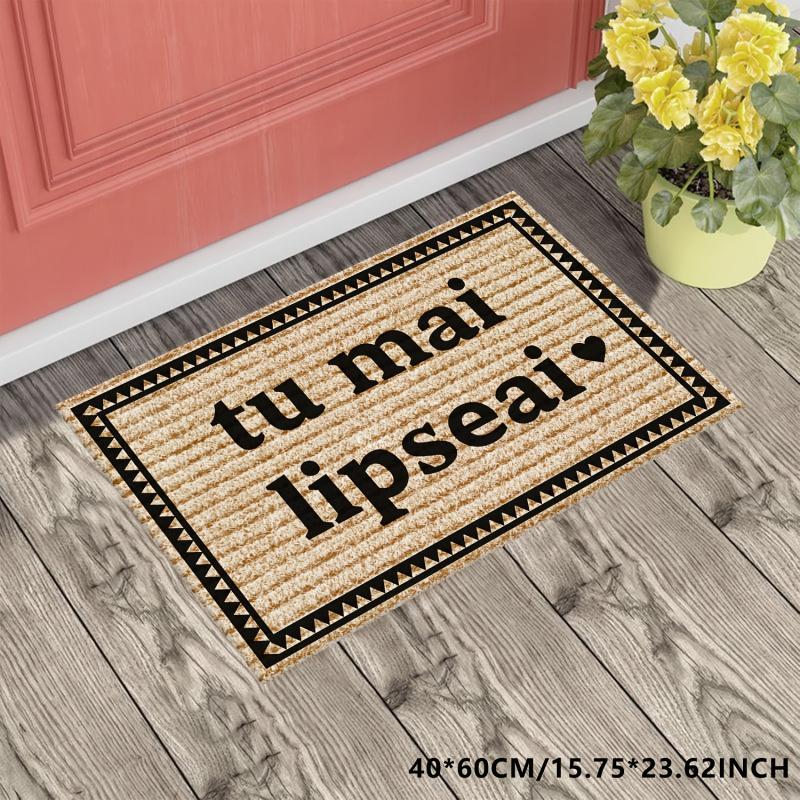VIKAMA Romanian Phrase Welcome Rug, Durable Anti-Slip Floor Mat For Indoor And Outdoor Entry Areas, Home Decoration