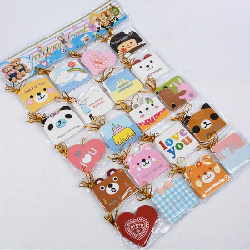 160 Sheets / Set Gold Silk Blessing Card Cute Cartoon Gift Small Card Greeting Card