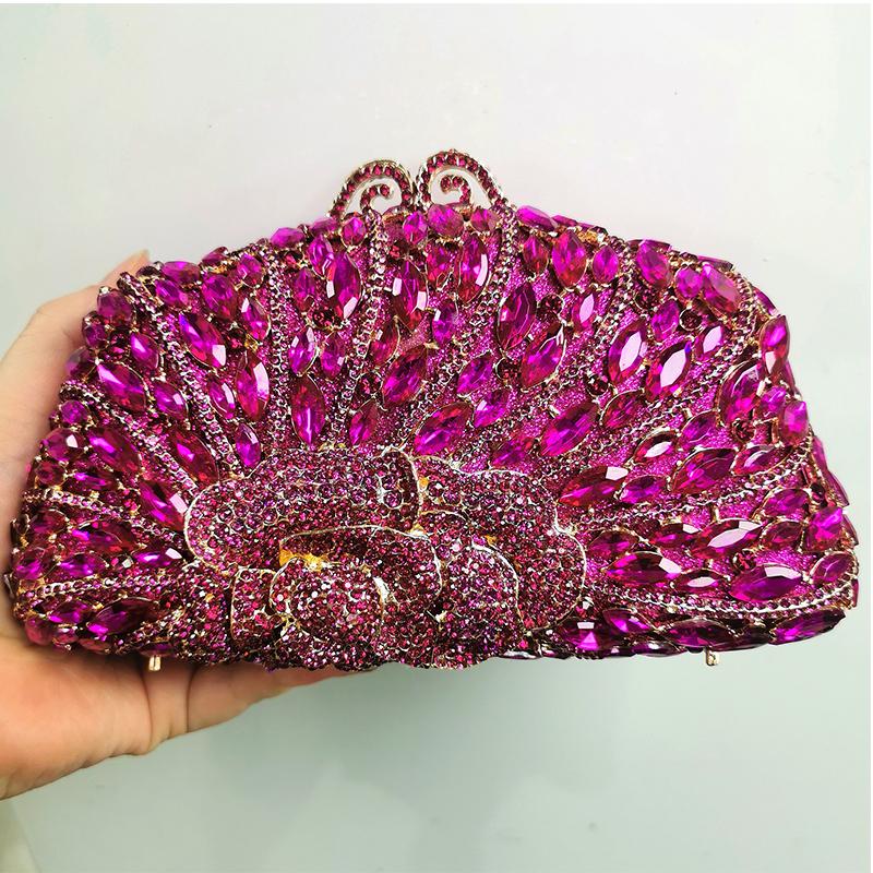 

Rhinestone Women Evening Clutch Bag Diamond Chain Girls Wedding Bridal Prom Crystals Dinner Party Purse 11 Colors White/Green 18.5cmX10cmX6.5cm