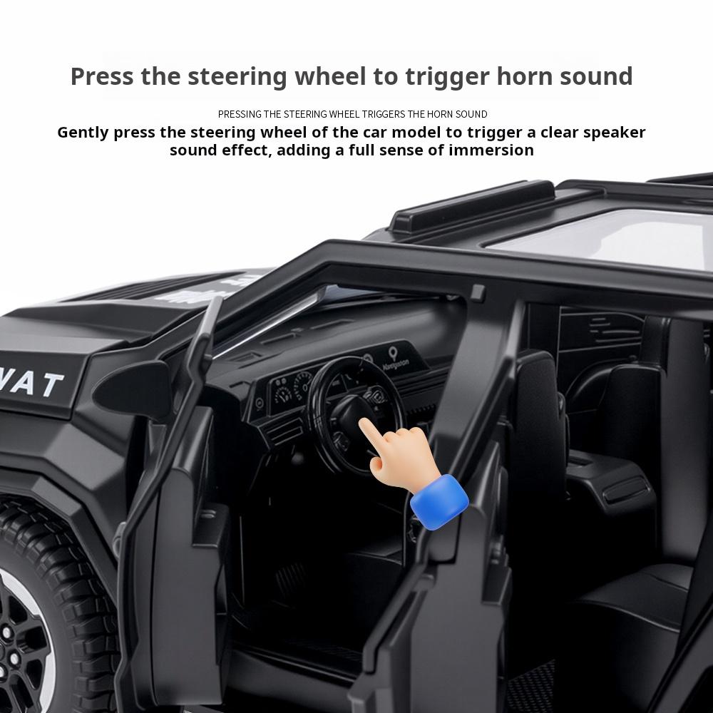 1:24 Scale Rezvani Avenger Simulation Alloy Armored Vehicle Model SWAT Collect Ornament Children Birthday Gift Recommend