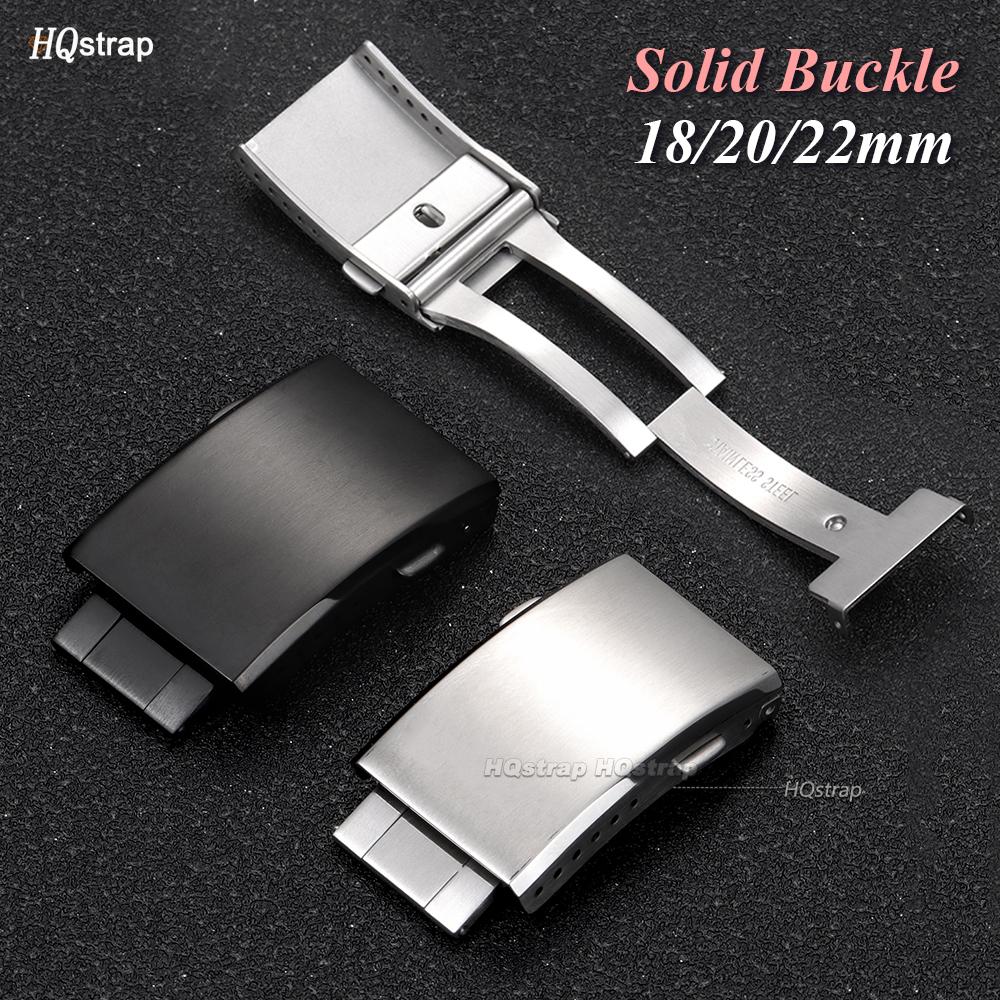 Massive Edelstahl-Uhrenschließe Faltschließe 18mm 20mm 22mm Herren Damen Uhrenschließe Universelles Ersatz-Uhrenarmband Zubehör