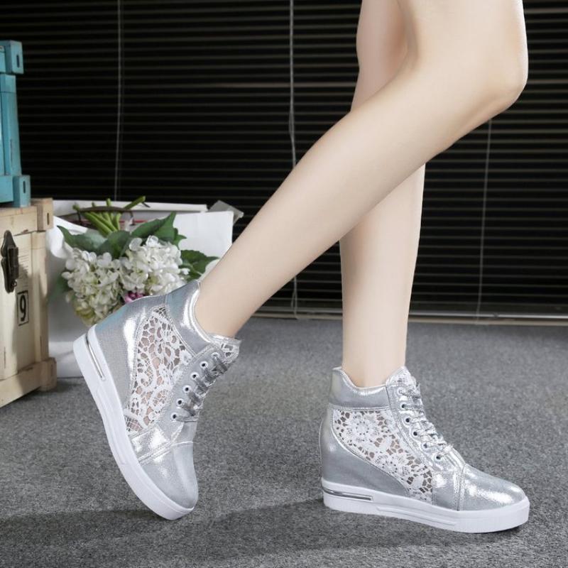 Keilabsatz Chunky Schuhe Damen Lässige Vulkanisierte Sneaker Frau Hohe Plateau Atmungsaktive Mesh Sneaker Designer Damen Sports Dad Schuhe