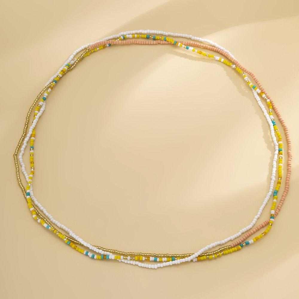 Colorful Rice Bead Waist Chain Body Jewelry Body Chain Jewelry Fashion Belly Chain  Girls