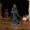 Grim Reaper Statue Halloween Black Horror Robe Sculpture Gothic Resin Santa Muerte Figurine for Halloween Indoor Bookshelf Desk Decor