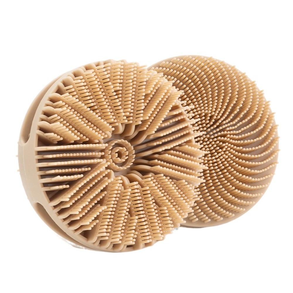Double-sided Soft Bristle Shower Brush Massage Cleaning Body Shampoo Brush Silicone Multi-functional Bath Brush For Exfoliation