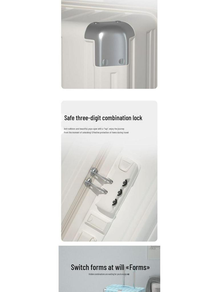 2025 Large Capacity Leather Suitcase with Universal Wheels and Combination Lock