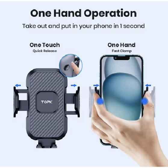 Universal Auto Lock Car Phone Mount Holder w/ Hook Clip for iPhone Samsung GPS