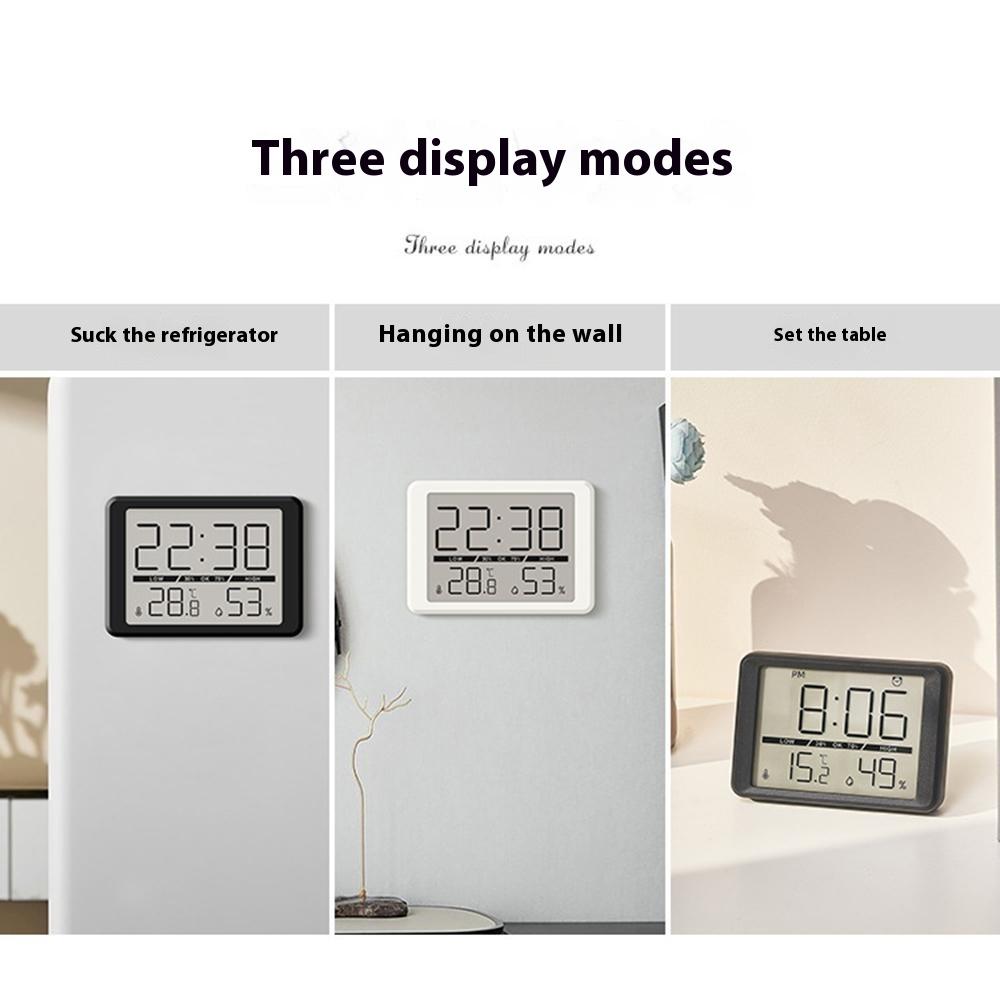 2308 Ultra Thin Magnetic LCD Digital Clock Bedside Temperature Humidity Display Alarm Clock