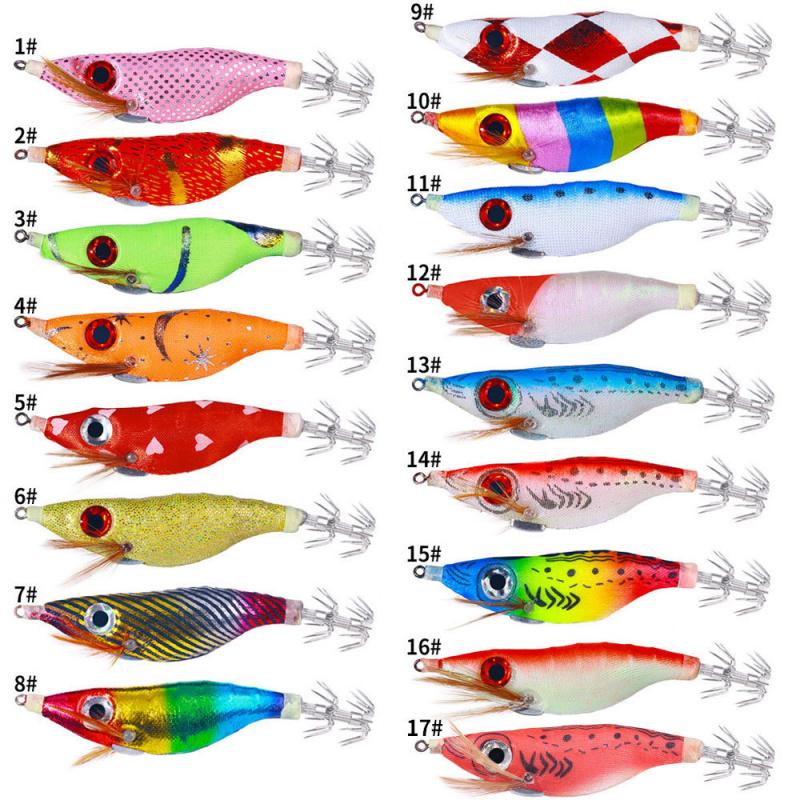 Bionic shrimp10CM-9GLuminous Wooden Shrimp Fishing Lure Squid Hook Set Big Eye Shrimp Lure Bait Night Fishing Imitation Shrimp