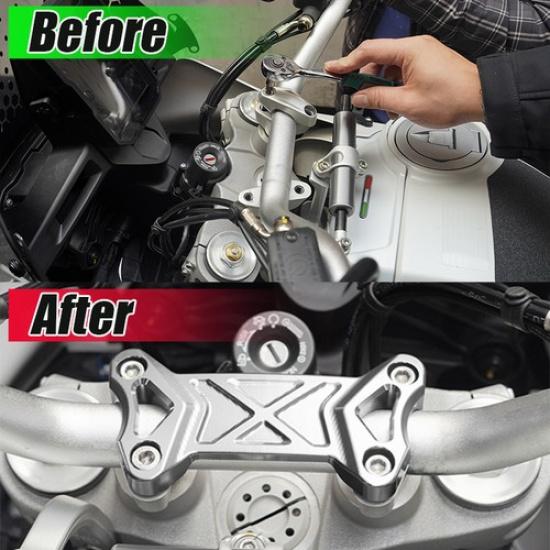 Handlebar Riser Clamp Upper Cover Silver Fits Ducati DesertX Desert X 2022 2023
