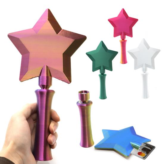 3D Printed Retractable Tap-to-Pay Star Wand Magical Contactless Payment Wand Novelty Wizard-Themed Credit Card Holder for Adults