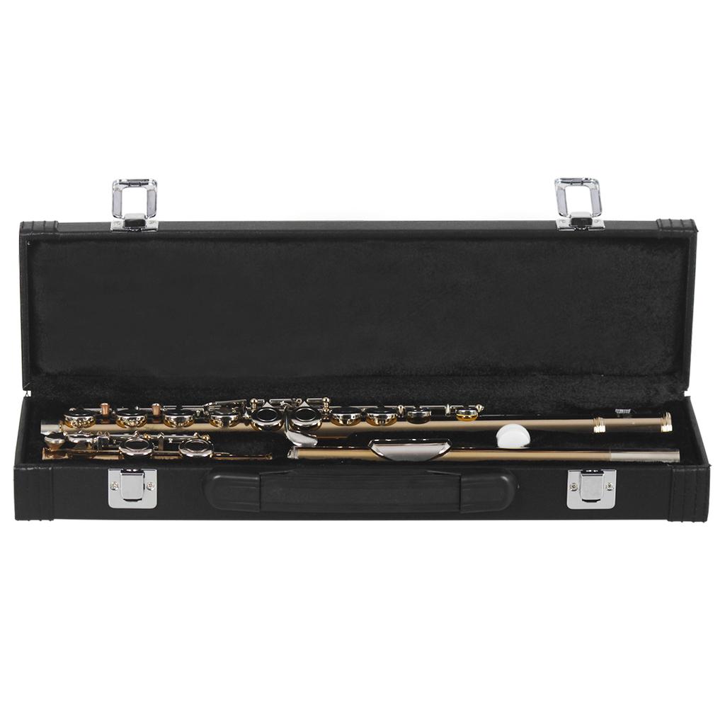 SLADE Sliver Flute 16 Closed Holes Flute C Key Gold Tube Key Flute Professional Wind Instruments Transverse Flute with E Key