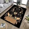 Black Cats In Crown Rug for Gothic Style Interiors | Dark Elegance Carpet | Vintage Home Decor Elements Skid Resistant Carpet