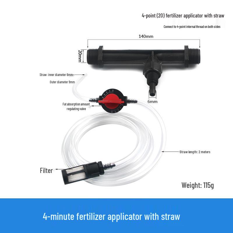 Venturi G3/4 Fertilizer Injector Kit with Filter, Suction Tube & Six-point Micro Sprinkler Connector