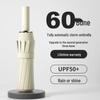 60-Bone Automatic Folding Sun Umbrella, Double-Layer UV & Wind Protection, Black Glue, for Rain or Shine, Unisex.