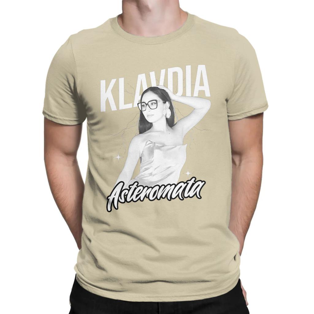 Mens Womens Klavdia Asteromata Eurovisions Greece 2025 T Shirt Pure Cotton Printed Tee Shirts Song Contest Top Clothing