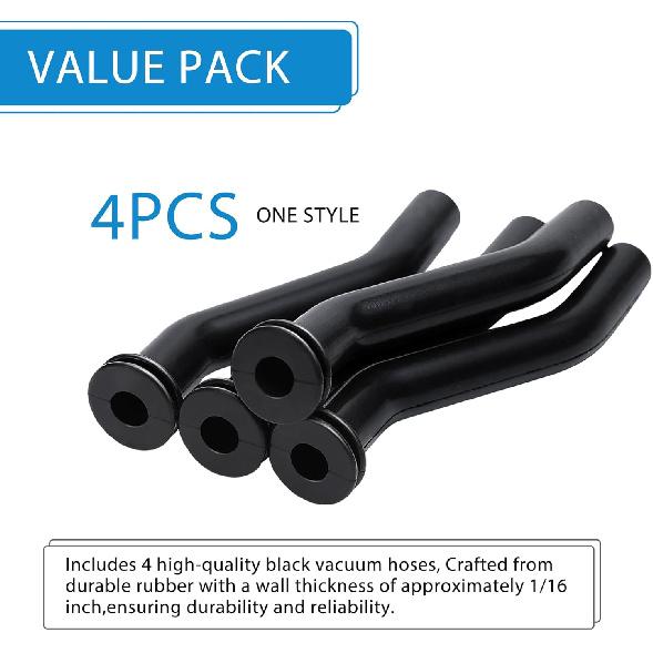 (4pc) Vizava 596163 Vacuum Hose Compatible For John Deere D125 D130 D140 D160 D170 Briggs and Stratton Lawn Mower Tractor Replaces 593998 797408