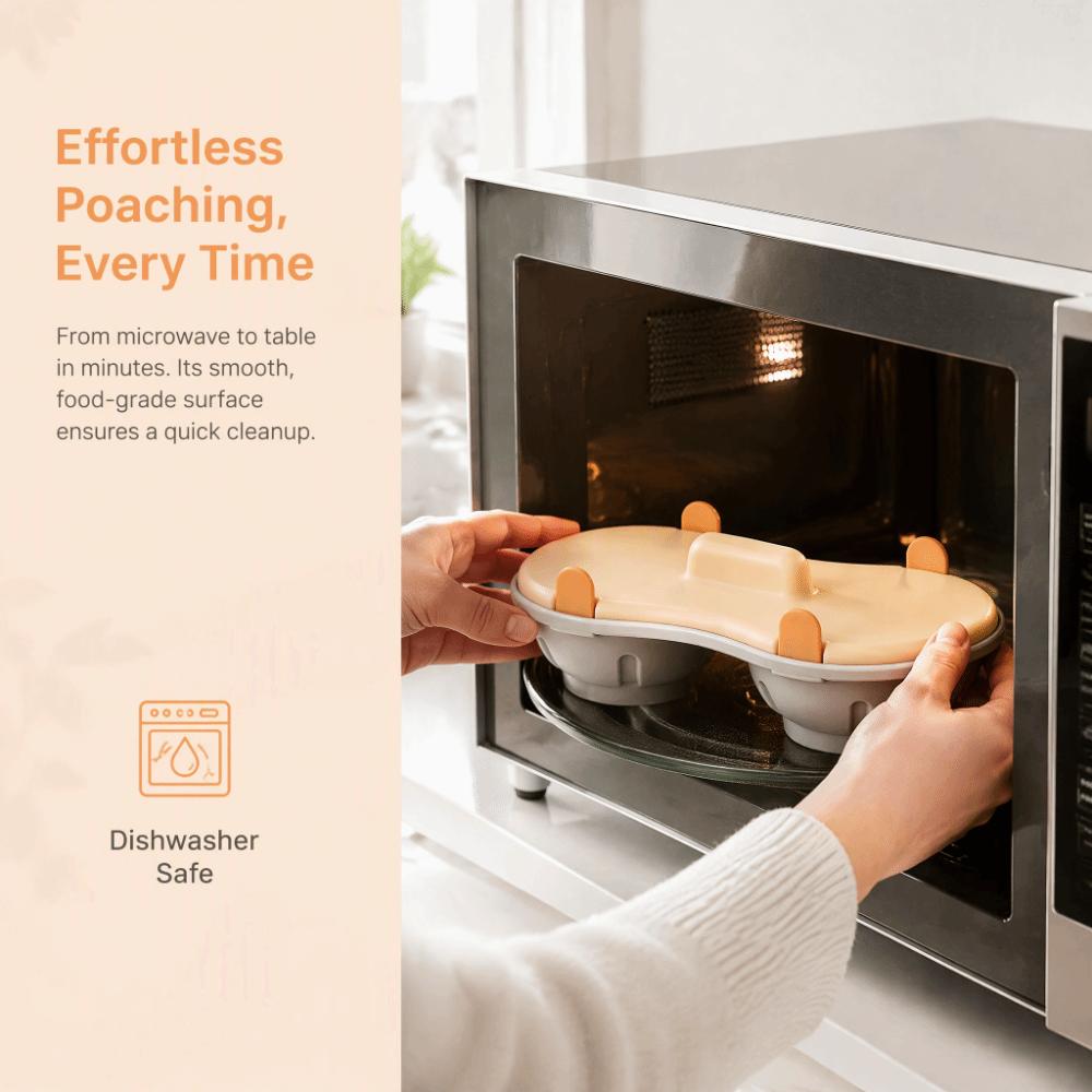 Double Cavity Egg Poacher PP Plastic Poached Egg Cup Practical Egg Steaming Tray  Home Kitchen