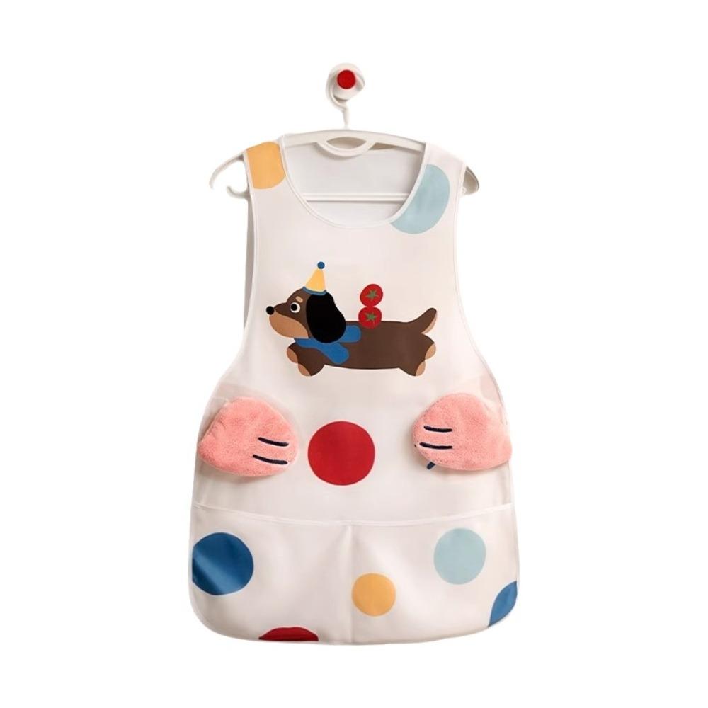 Cartoon Waterproof Apron Polyester Cooking Vest Apron Practical Oil Proof Apron  Apartment