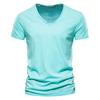 Summer Men's Solid Bamboo Cotton V-Neck T-Shirt - Hot Selling European & American Style