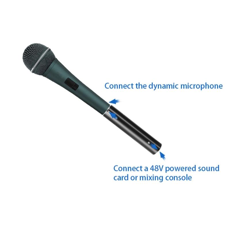 Professional 48V Dynamic Mic Amplifier Dynamic Microphone Preamplifier with High Fidelitys Sound and Portable Design