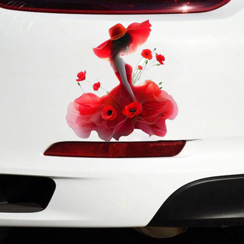 QT2488#15cm Pretty Girl Fashion Decals, Waterproof Vinyl Stickers for Car, Laptop,Glass Surface