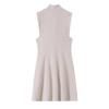 Summer European and American Women's Sleeveless Knot Button Dress