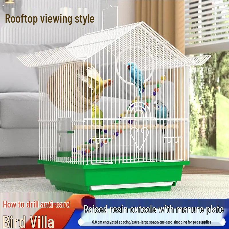 Kompakt díszfém madárkalitka bazsarózsa, gyöngyös pinty vagy hullámos papagáj számára