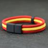 Noter Neues Roman Flaggenfarbe Armband für Männer 4 mm Nylonseil Kette Armband Öffnungsbare Magnetverschluss Spanisch Ukrainisch Symbol Armband