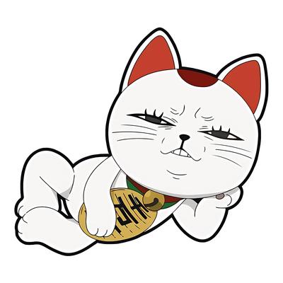 EARLFAMILY 13cm Funny Cartoon Fortune Cat Car Sticker Auto Body Window Fuel Tank Hat Decoration Sticker (F)